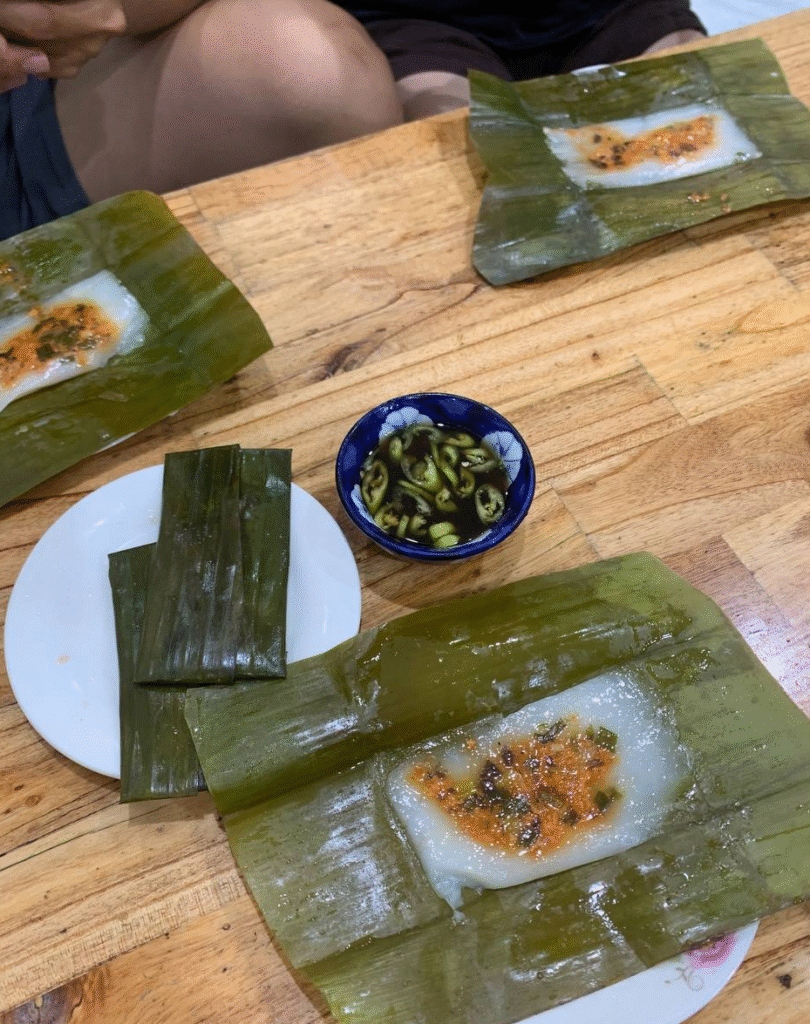 Banh Nam in Da Nang Private Food Tour by Motorbike - Ao dai rider