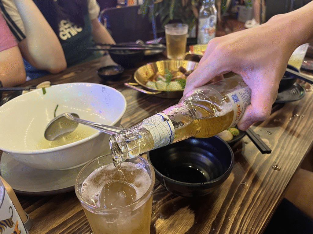 Ice in beer glass da nang style drinking culture
